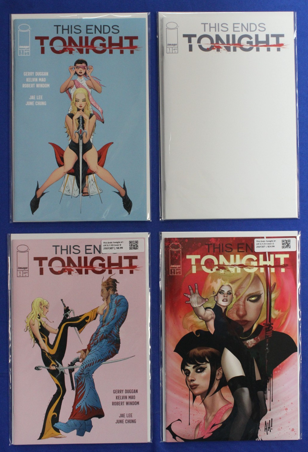 This Ends Tonight #1 Lot of 4 Covers A Blank 1:10 Jae Lee 1:25 Adam Hughes 2025 This Ends Tonight #1 Lot of 4 Covers A Blank 1:10 Jae Lee 1:25 Adam Hughes 2025