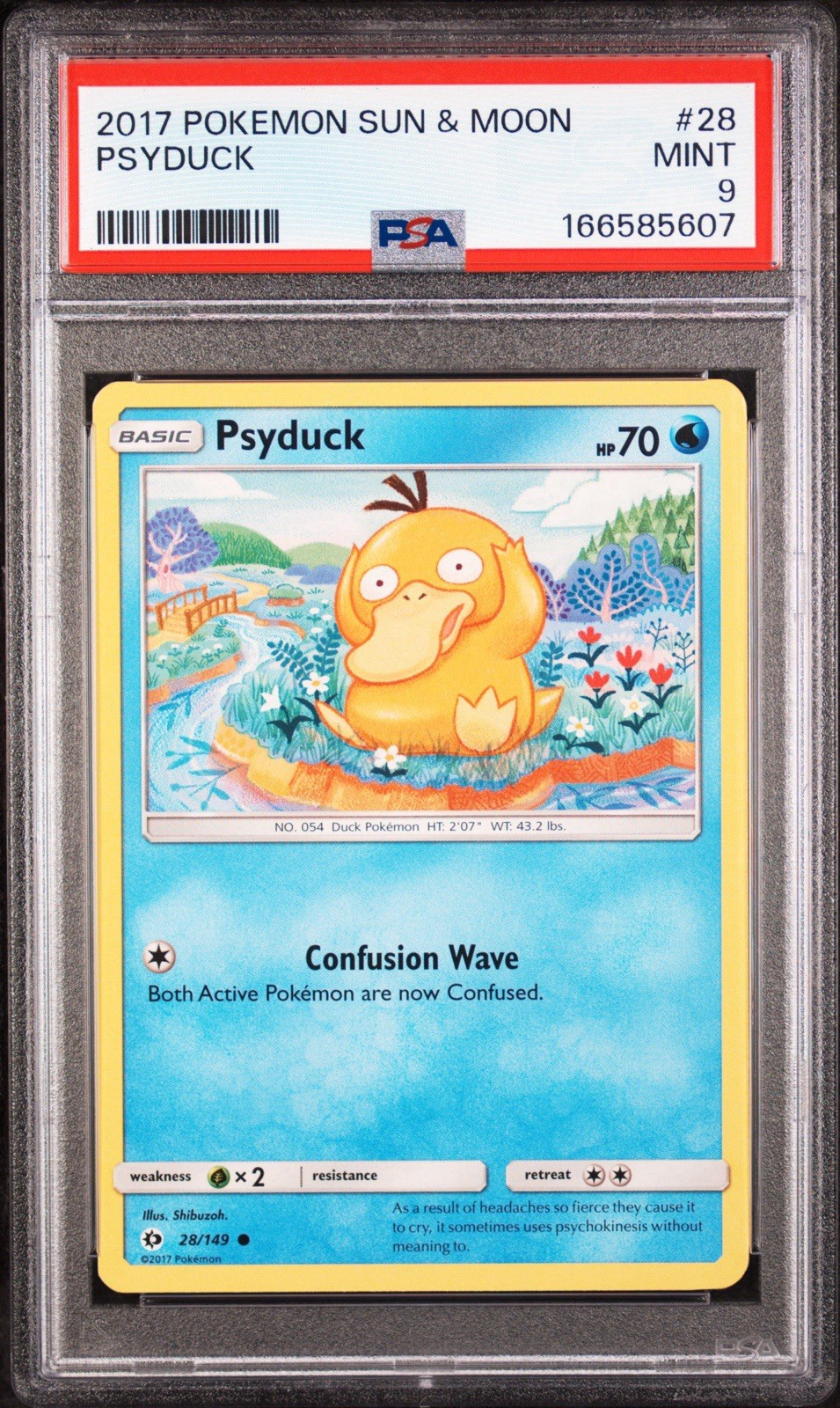 2017 Pokemon Sun & Moon Base Psyduck #28 PSA 9 Low POP - POP 10