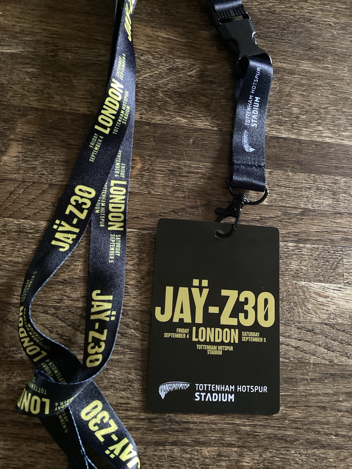 JAY Z JAŸ-Z30 Tottenham Hotspur Stadium September 4 5 Lanyard & Pass