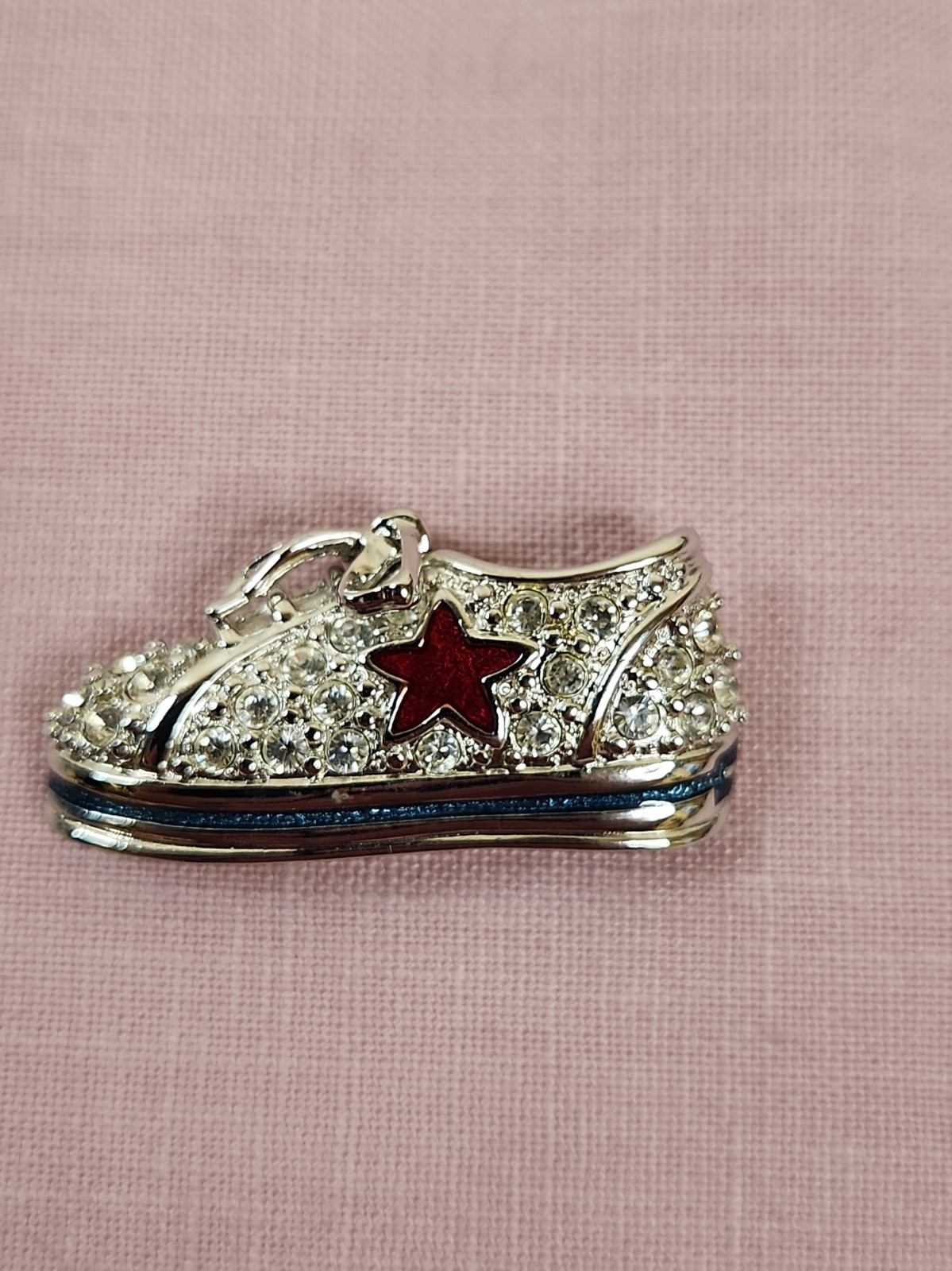 Signed Barbara Mandrell Country Music Souvenir Rhinestone Enamel Sneaker Shoe...