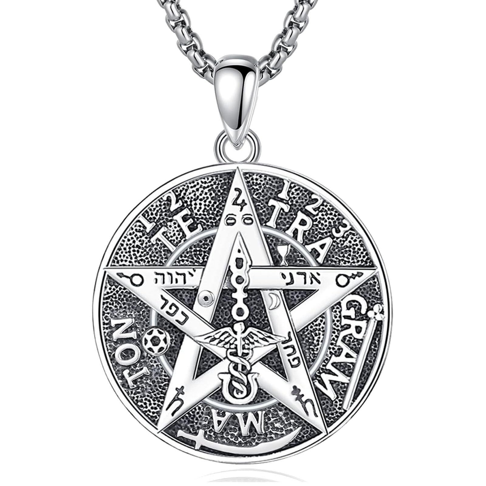 Wasee 925 Sterling Silver Cross/Virgin Mary/Seal of Seven Archangel/Tetragram...