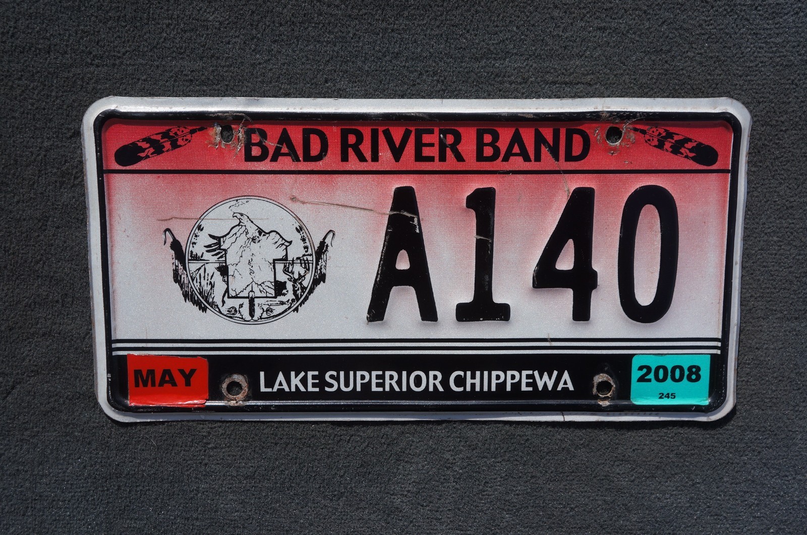2008 BAD RIVER BAND License Plate Lake Superior Chippewa Indian Tribe Minnesota
