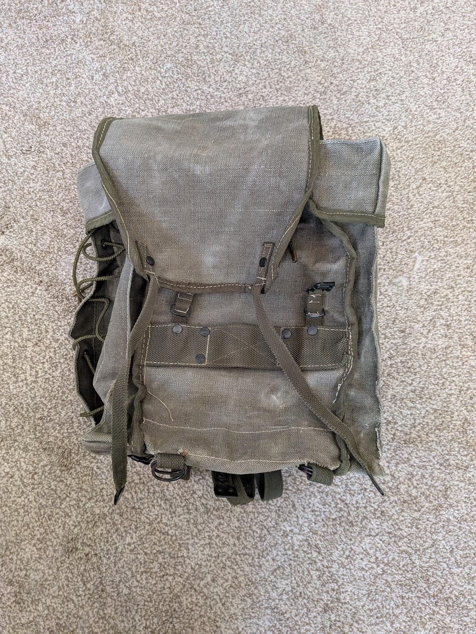 ITALIAN MILITARY 70s Italian Army Backpack Cotton Green