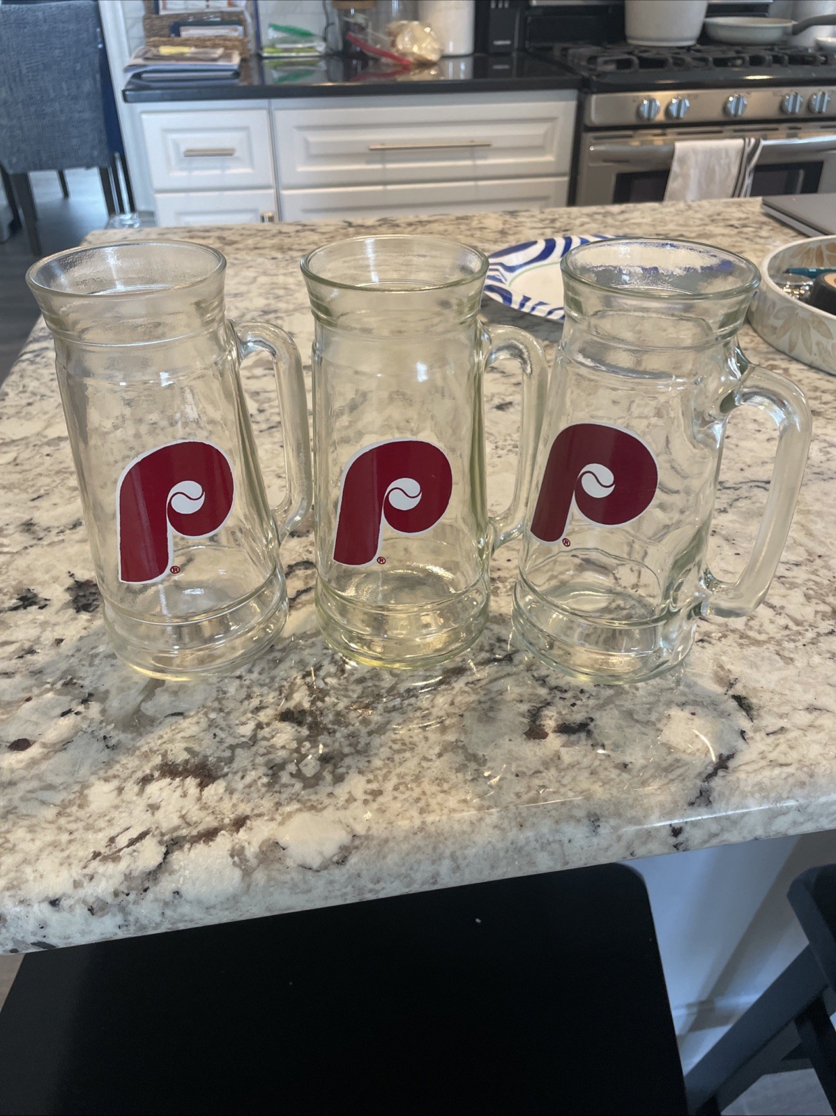Philadelphia Phillies Mug O\' Nuts Glass Beer Mug Stein~empty Vintage Logo 🔥(3)