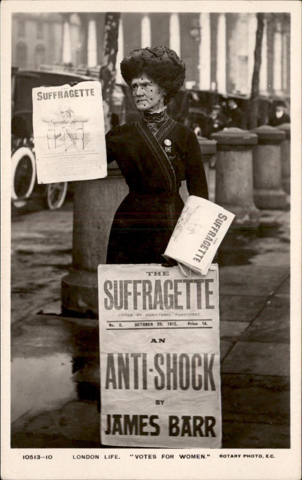 Women's suffrage London Life Woman James Barr c1910s Real Photo Postcard bhn