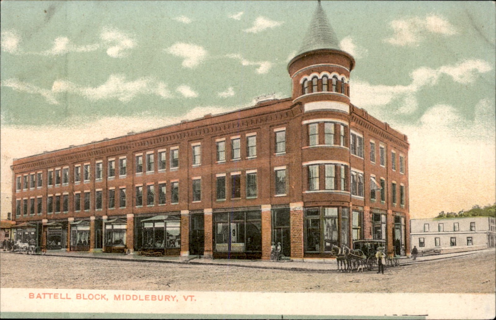 Middlebury Vermont VT Battell Block W. H. Sheldon c1900s-10s Vintage Postcard