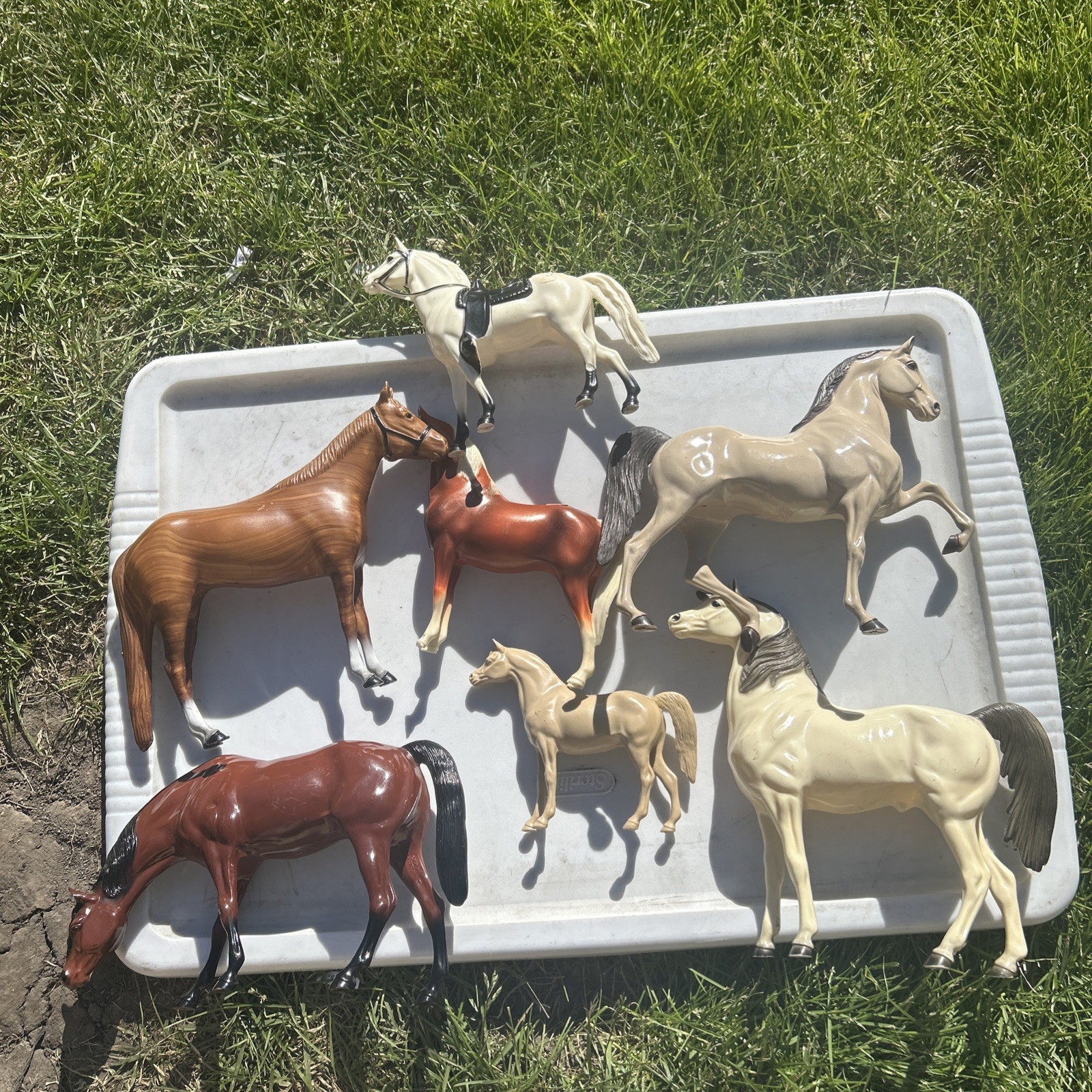 Lot Of 7 Vintage Hartland Plastic Toy Horses Collection Lot Of 7 Vintage Hartland Plastic Toy Horses Collection