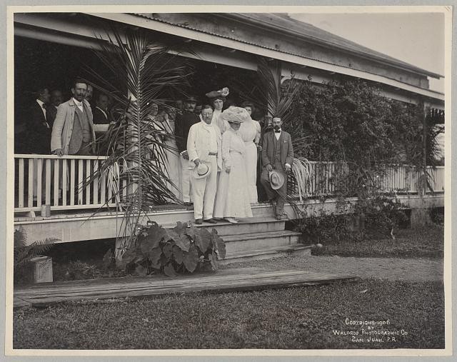 The President at Military barracks, Cayey, Puerto Rico. Guest of Major Griffith