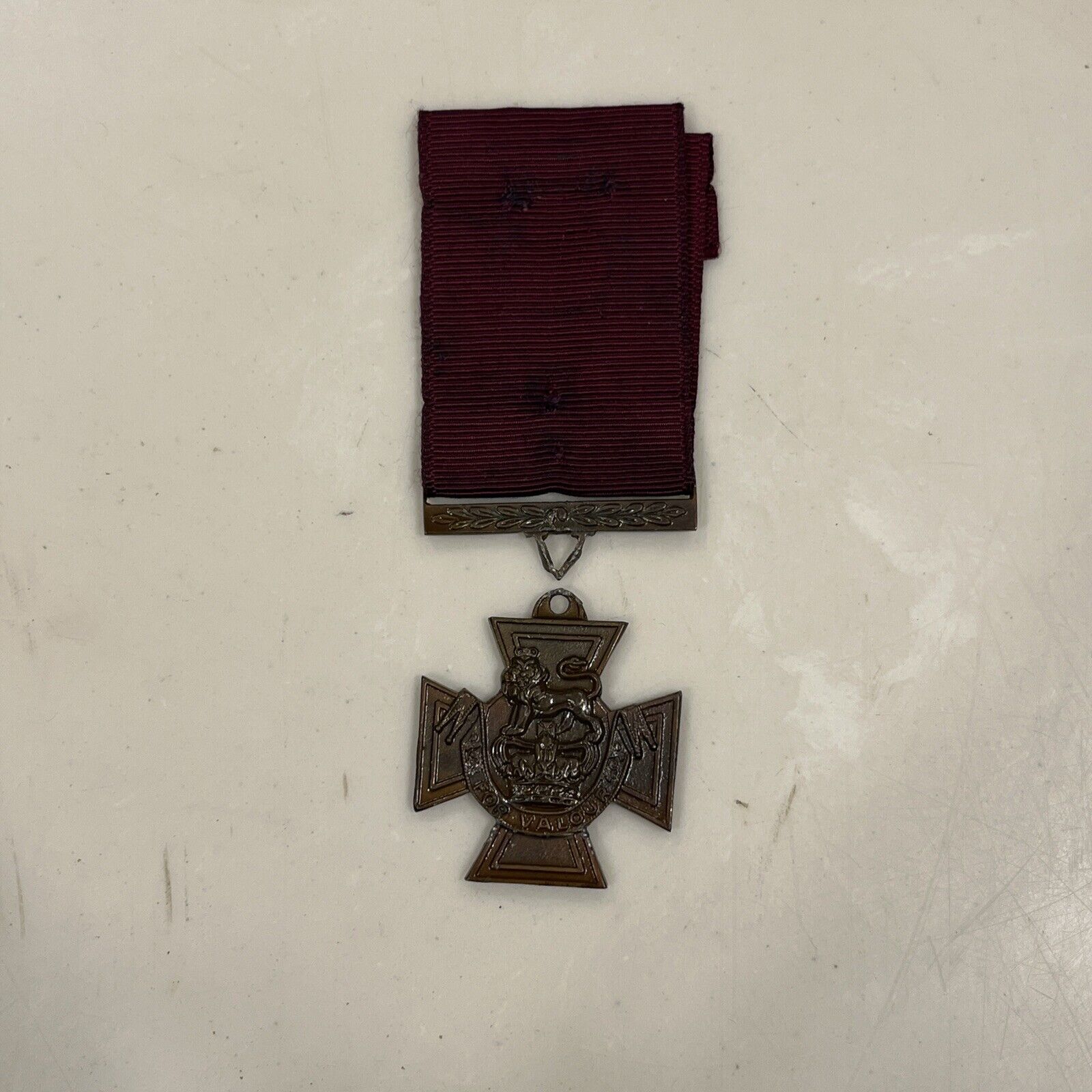 Vintage Victoria Cross Highest British Military Cross for Valour Medal  & Ribbon
