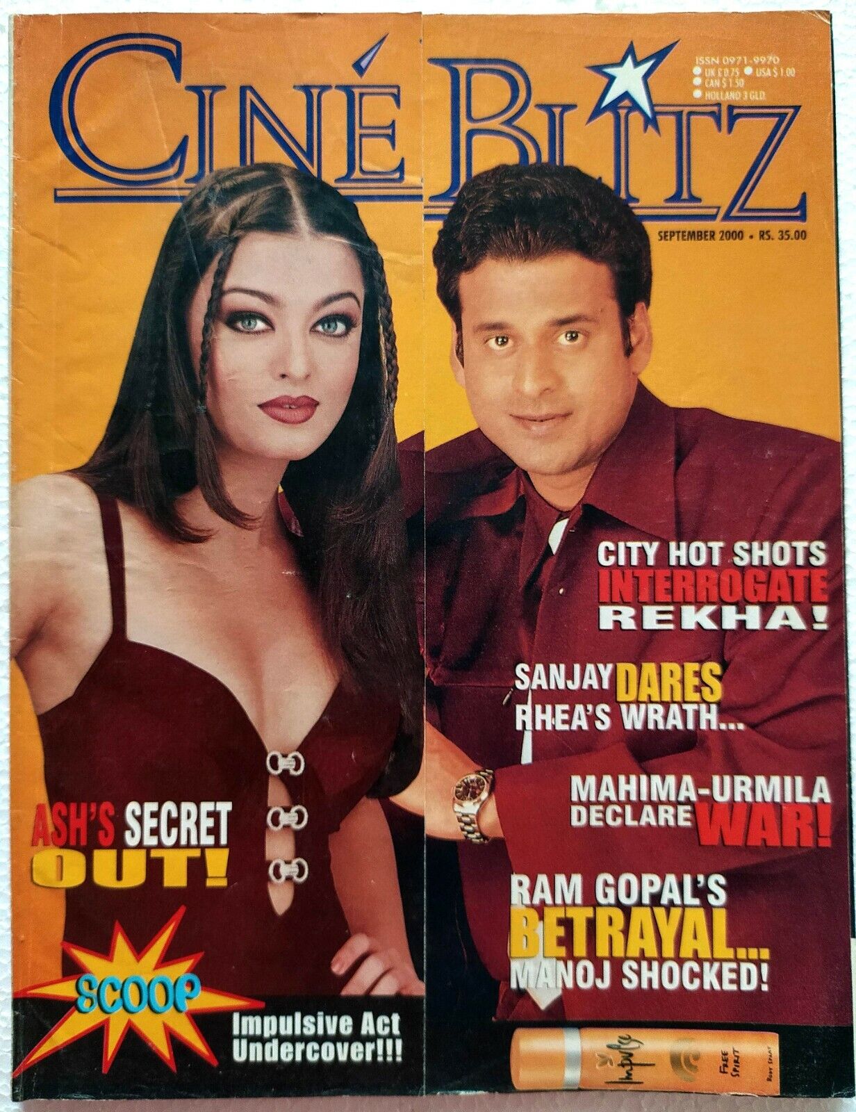 Cineblitz Sep 2000 Rekha Aishwarya Sanjay Hrithik Mahima Manoj Reena Urmila Raj