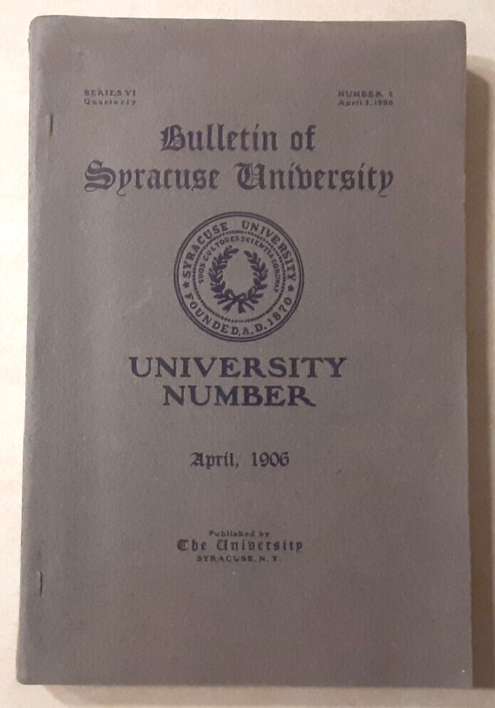 Syracuse University NY Bulletin Handbook Vintage History Book Antique 1906