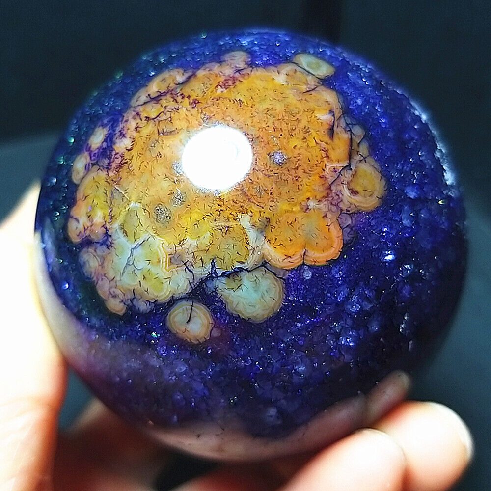 TOP 328G Beautiful purple Agate Cave crystal  Agate sphere Quartz Healing  A3359