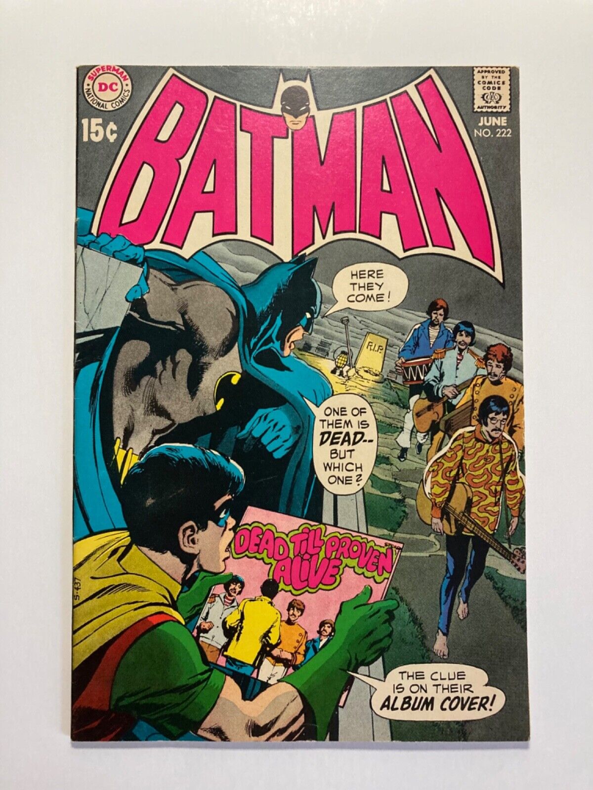 Batman #222 Neal Adams Beatles Cover DC 1970 VF or better