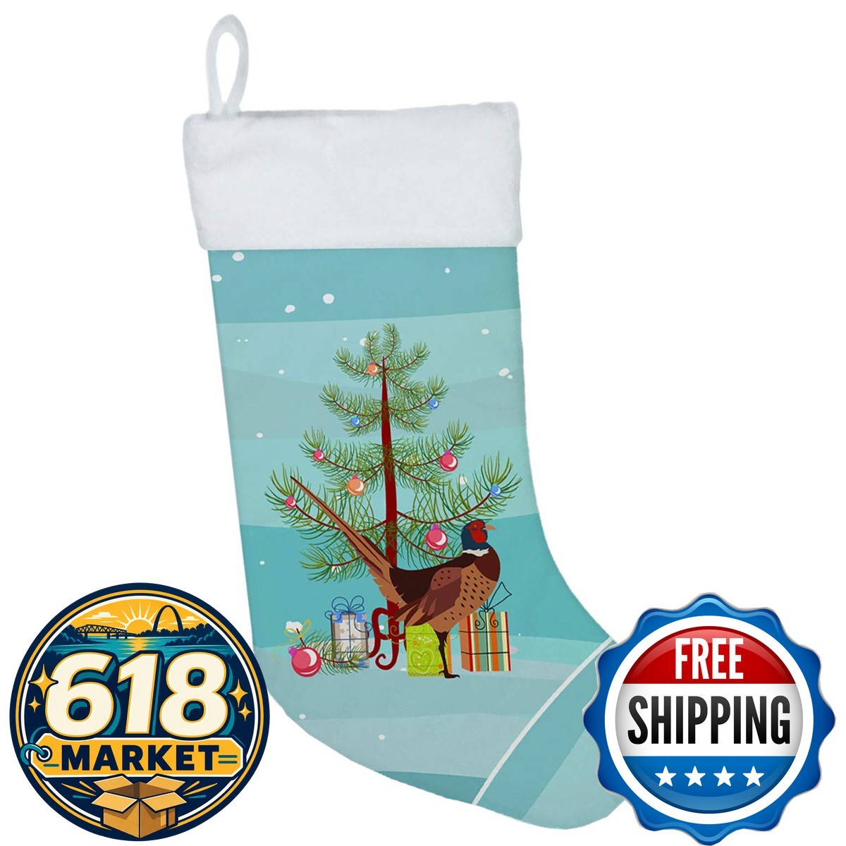 Caroline\'s Treasures BB9297CS Ring-Necked Common Pheasant Christmas Stocking Caroline\'s Treasures BB9297CS Ring-Necked Common Pheasant Christmas Stocking