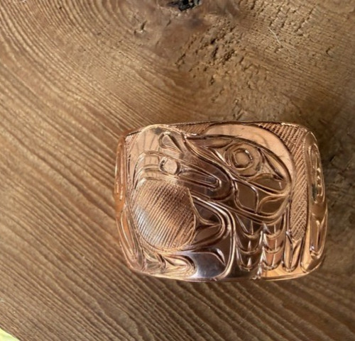 Northwest Coast Native Large exquisite  LARGE Eagle with wings copper bracelet