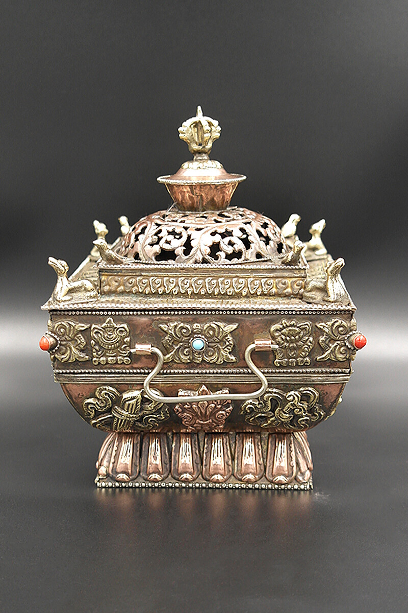 Handmade Copper Tibetan Buddha Incense burner