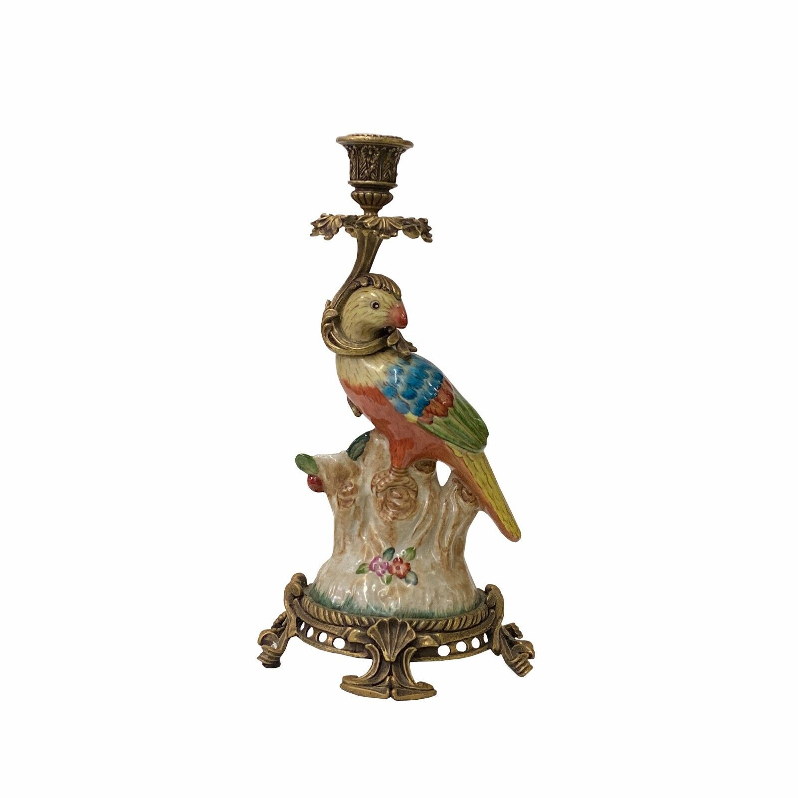 Vintage Handmade Ceramic Parrot Figure Candle Holder ws1765