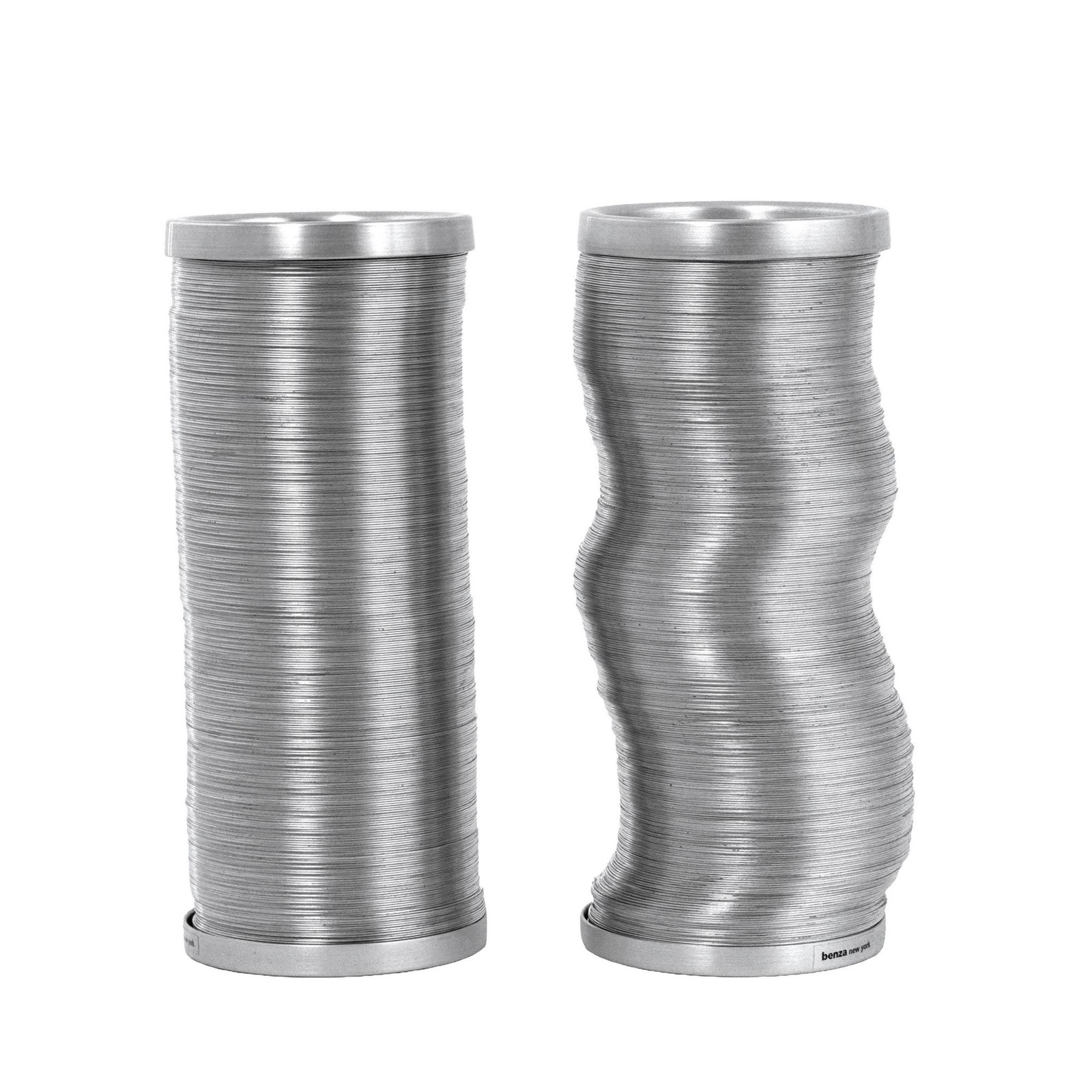 Vintage 1990s Benza Aluminum and Steel Mutant Vase by Giovanni Pellone MOMA