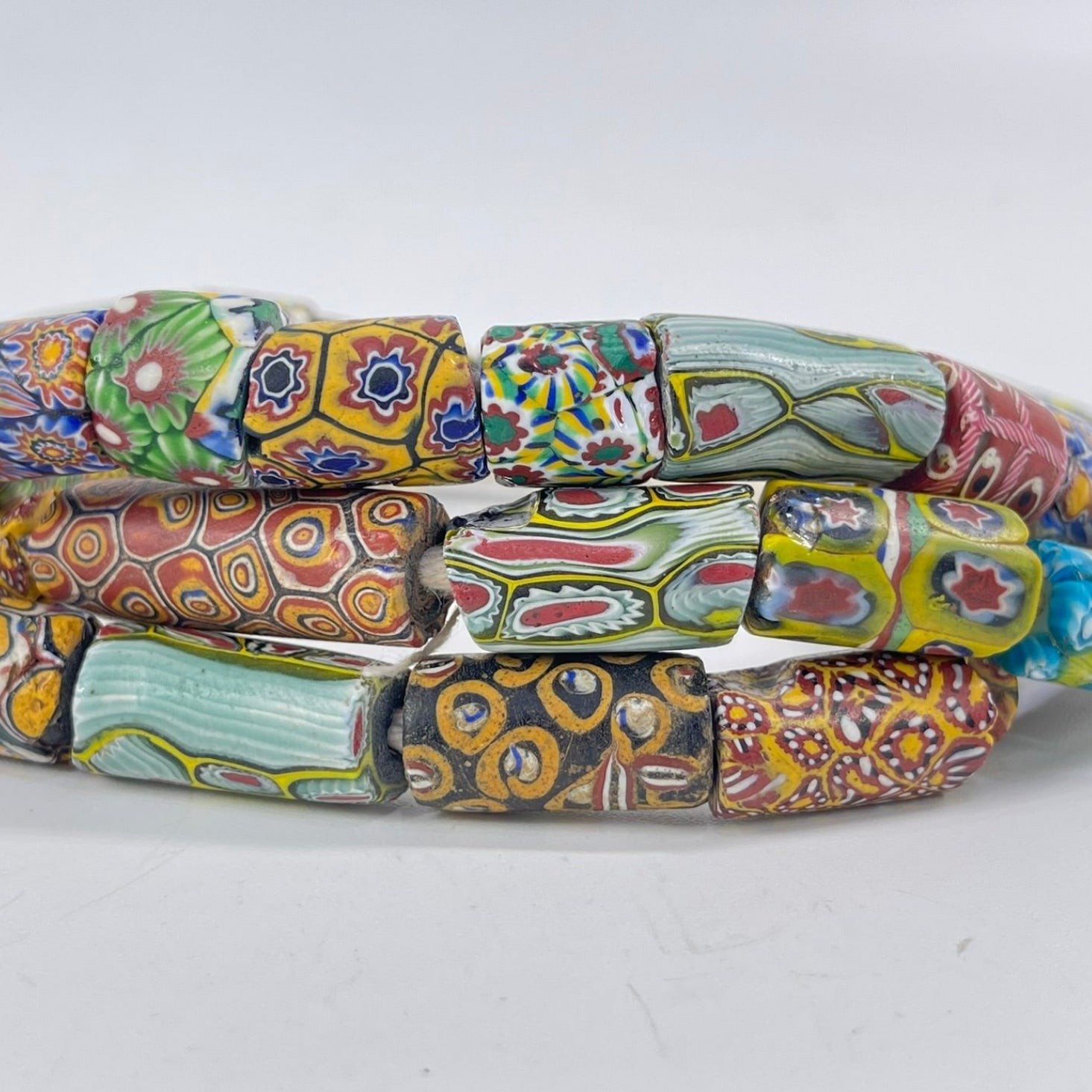Millefiori Venetian Mixed Trade Beads 38inch