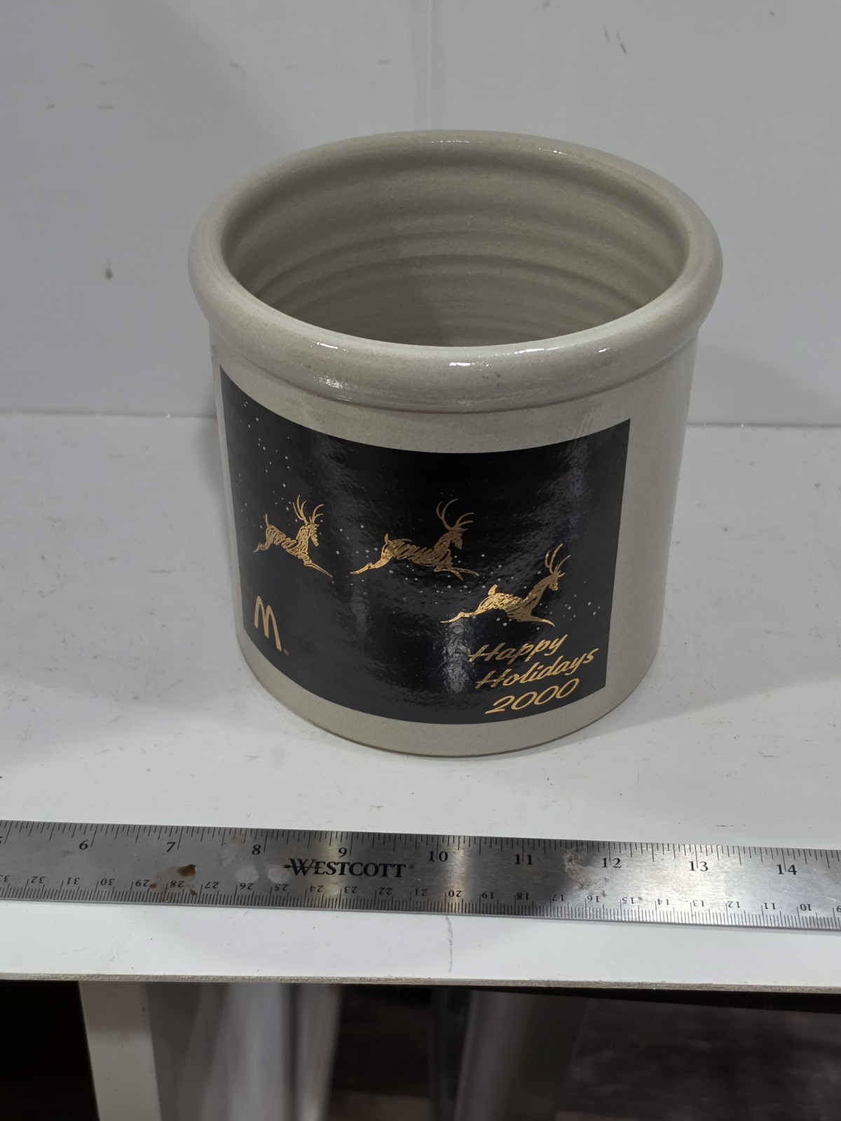 Vintage Red Wing Stoneware McDonald\'s Happy Holidays 2000 Crock #219/300 Hand...