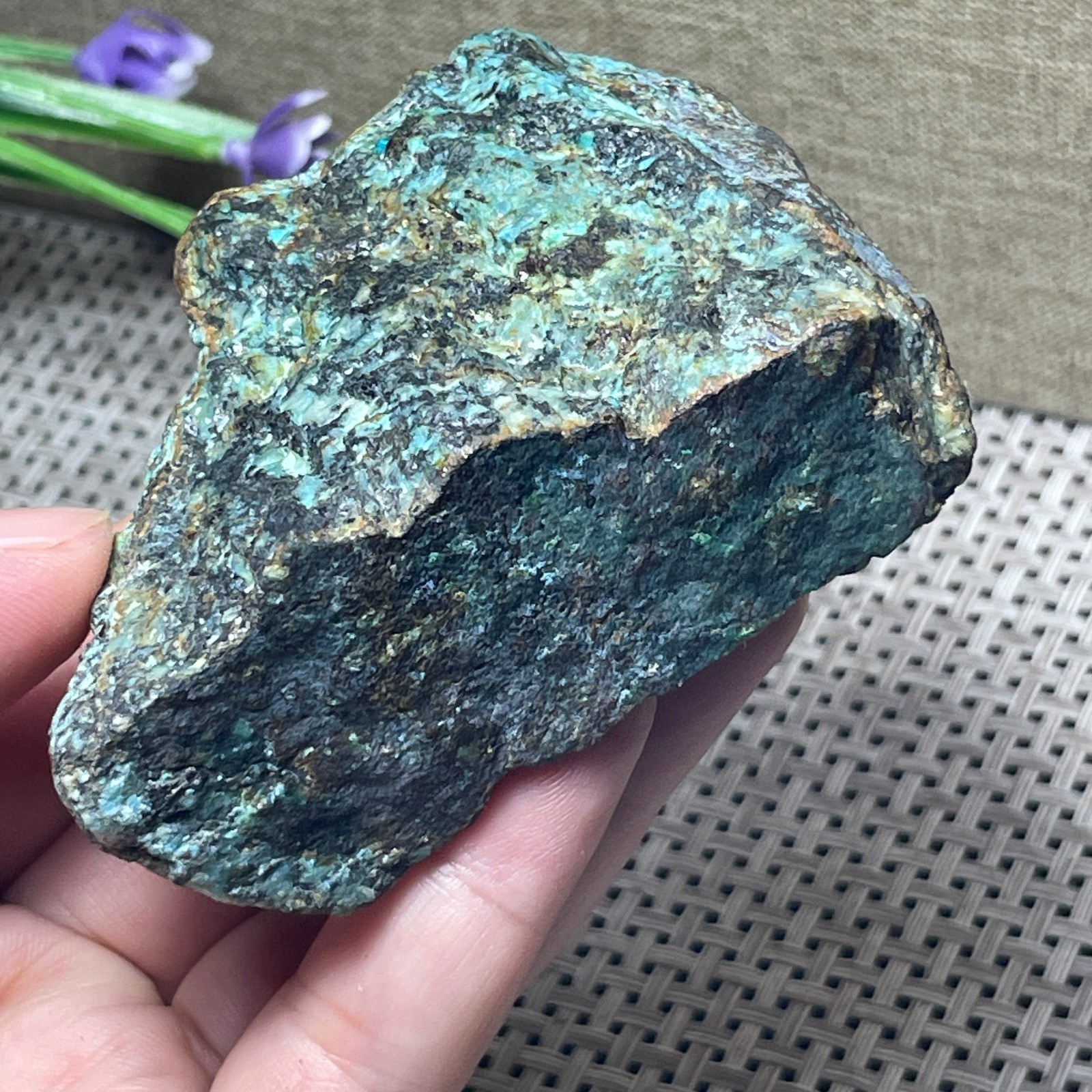 Azurite/Malachite gemstone Rough original Crystal Home Decor Ornament  185g AC45