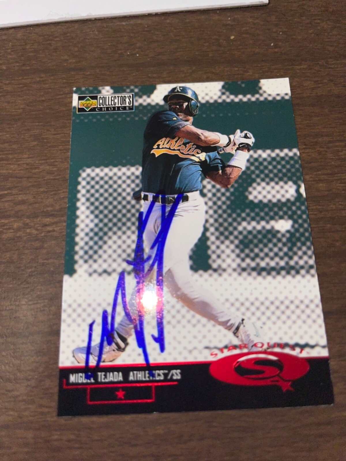 MIGUEL TEJADA signed Oakland A’s rc upper deck baseball card