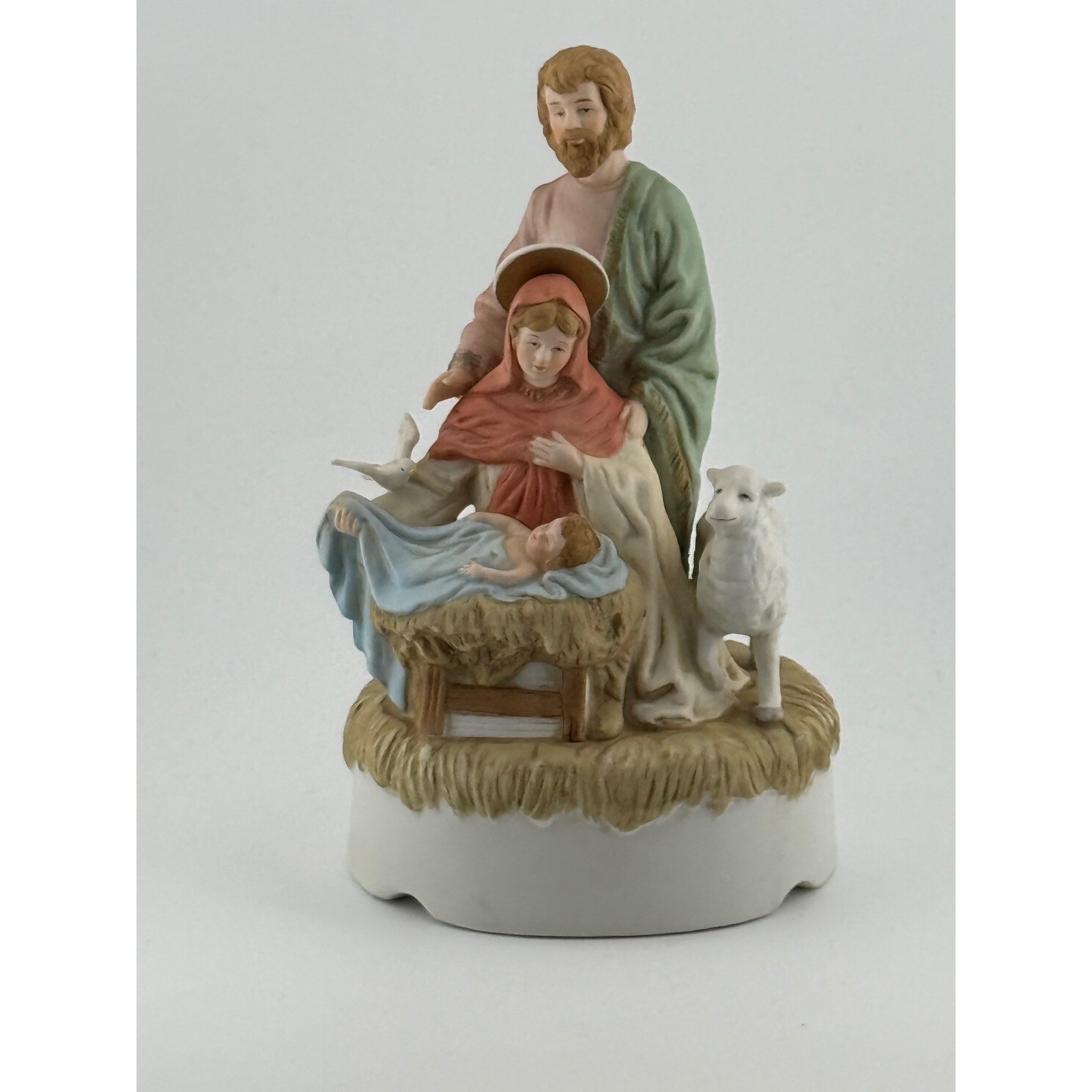 Vintage 1986 Lefton Bethlehem Nativity Music Box Away In A Manger 05689 Figurine