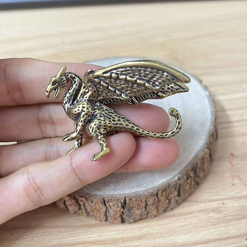 Brass Pterosaur Dragon Animal Statue Room Decor Tabletop Figurine Gifts