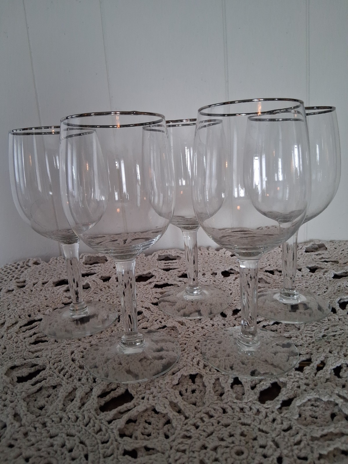 5 Johann Haviland Sweetheart Rose Wine Glasses Goblets 6.5
