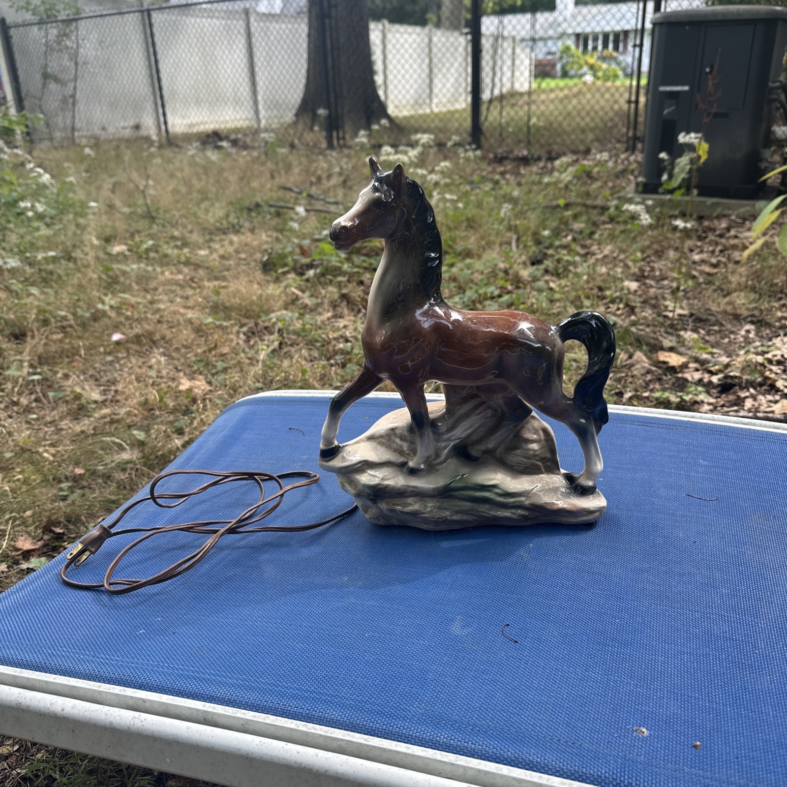 Vintage 1958 Lane & Co. Van Nuys Calif Ceramic Horse Stallion TV Lamp