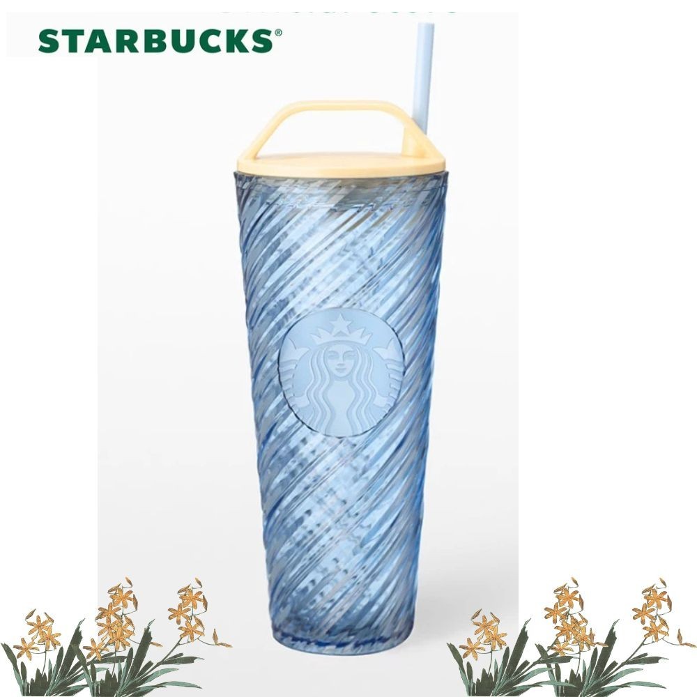 Starbucks Coastal Tides 24oz Reusable Cold Cup Tumbler With Straw & Handle Lid
