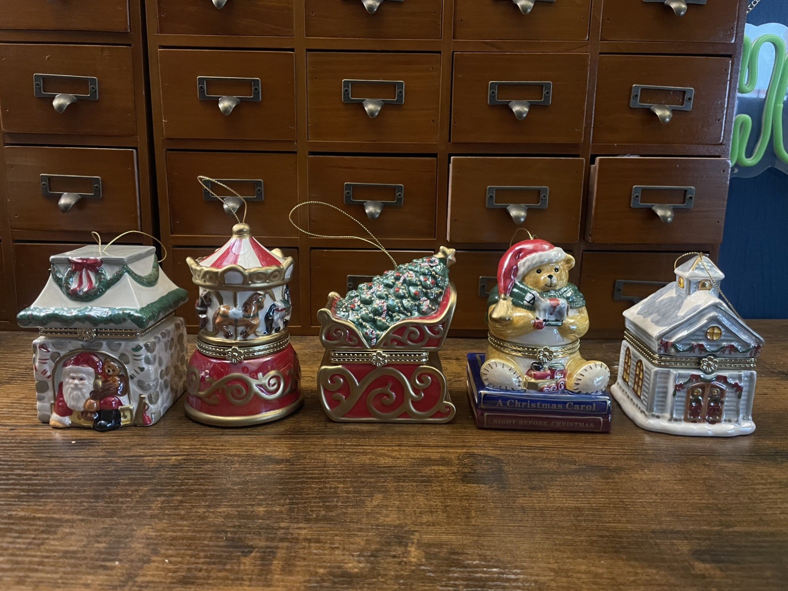  2009 Mr Christmas Musical Trinket Box Ornaments All Working 4