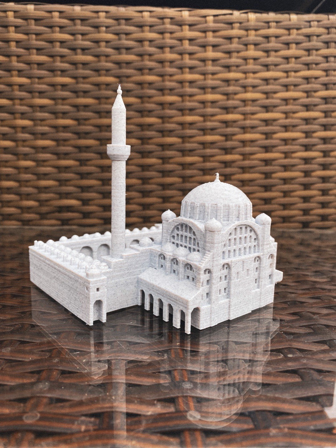 3d printed islamic Mihrimah Cami Istanbul Mosque model green/white 