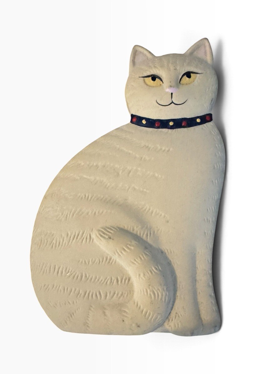 Vintage Cat Happy Kitty Sitting Trinket Dish Keepsake Made Japan Specialty Gifts