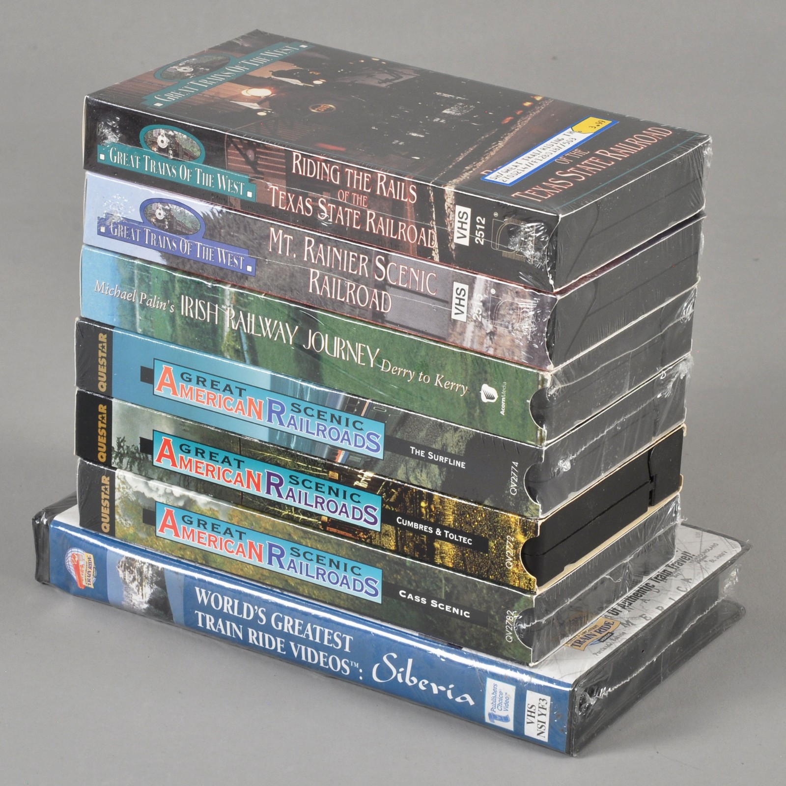 Vintage Railroad Train VHS Lot 8 Tapes 7 Sealed Great American Scenic Railroads