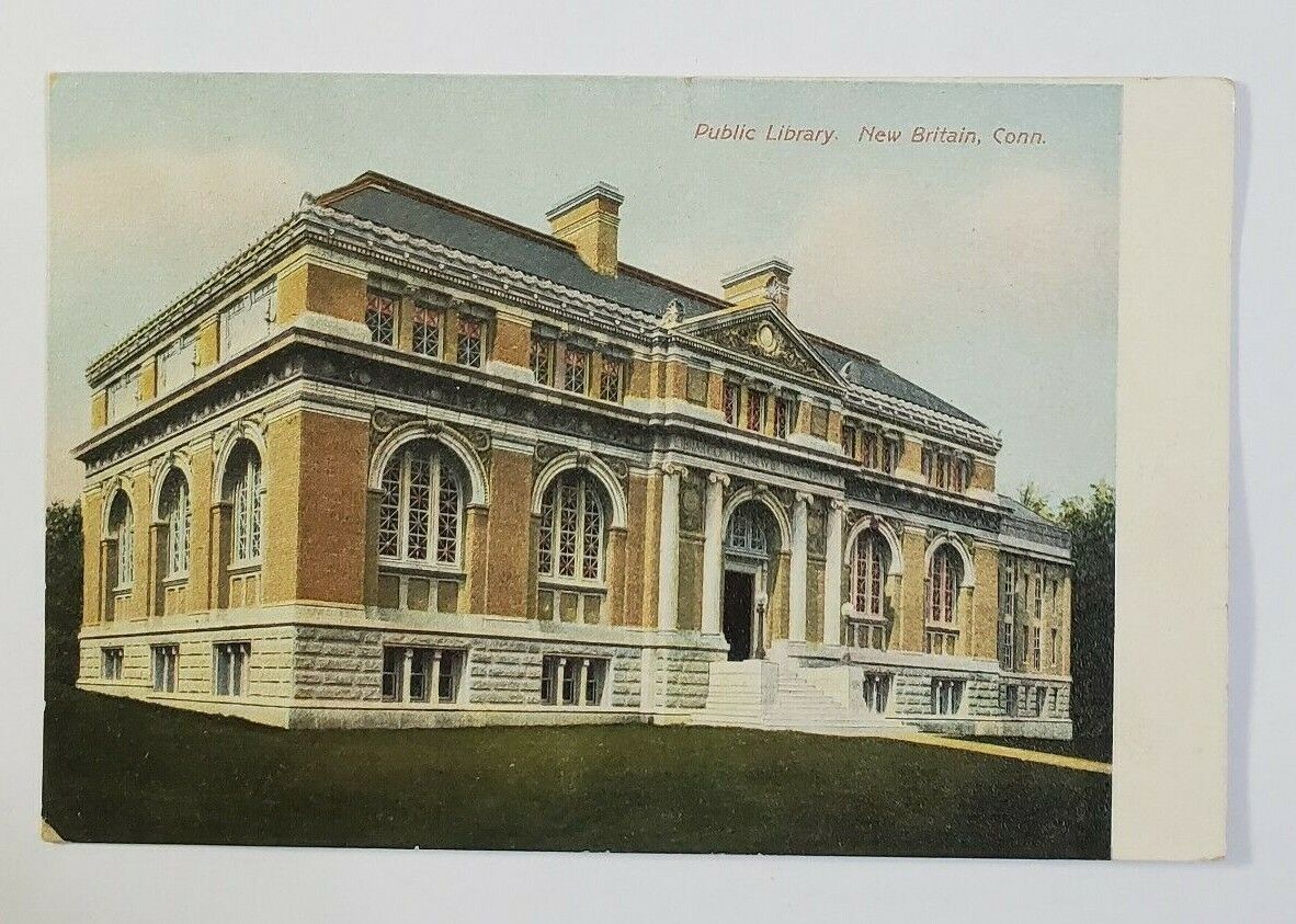 Public Library ~ New Britain, CT. - Posted Postcard 1908 - CONNECTICUT