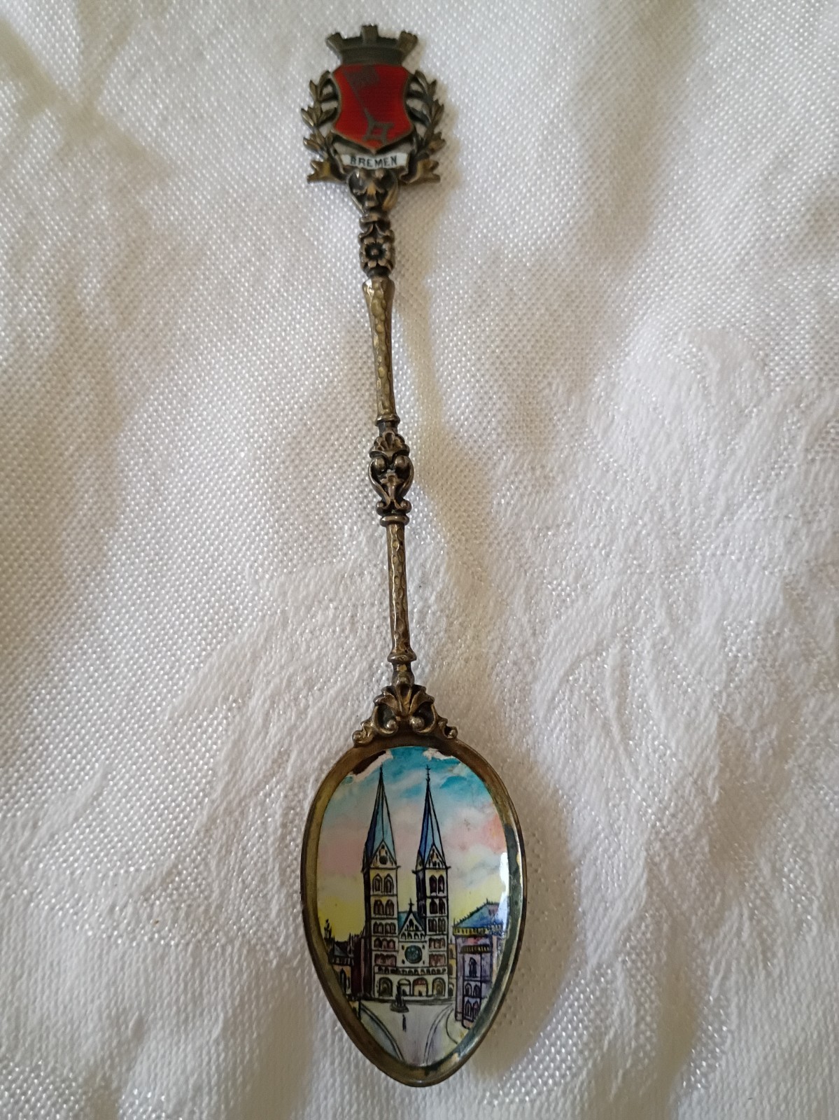 Bremen Coat Of Arms Souvenir Spoon Featuring Bremen Cathedral