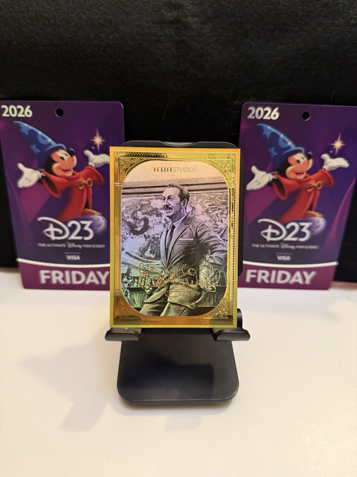 D23 Exclusive Walt Disney Iron Studios Limited Gold Foil Collectible Card D23 Exclusive Walt Disney Iron Studios Limited Gold Foil Collectible Card