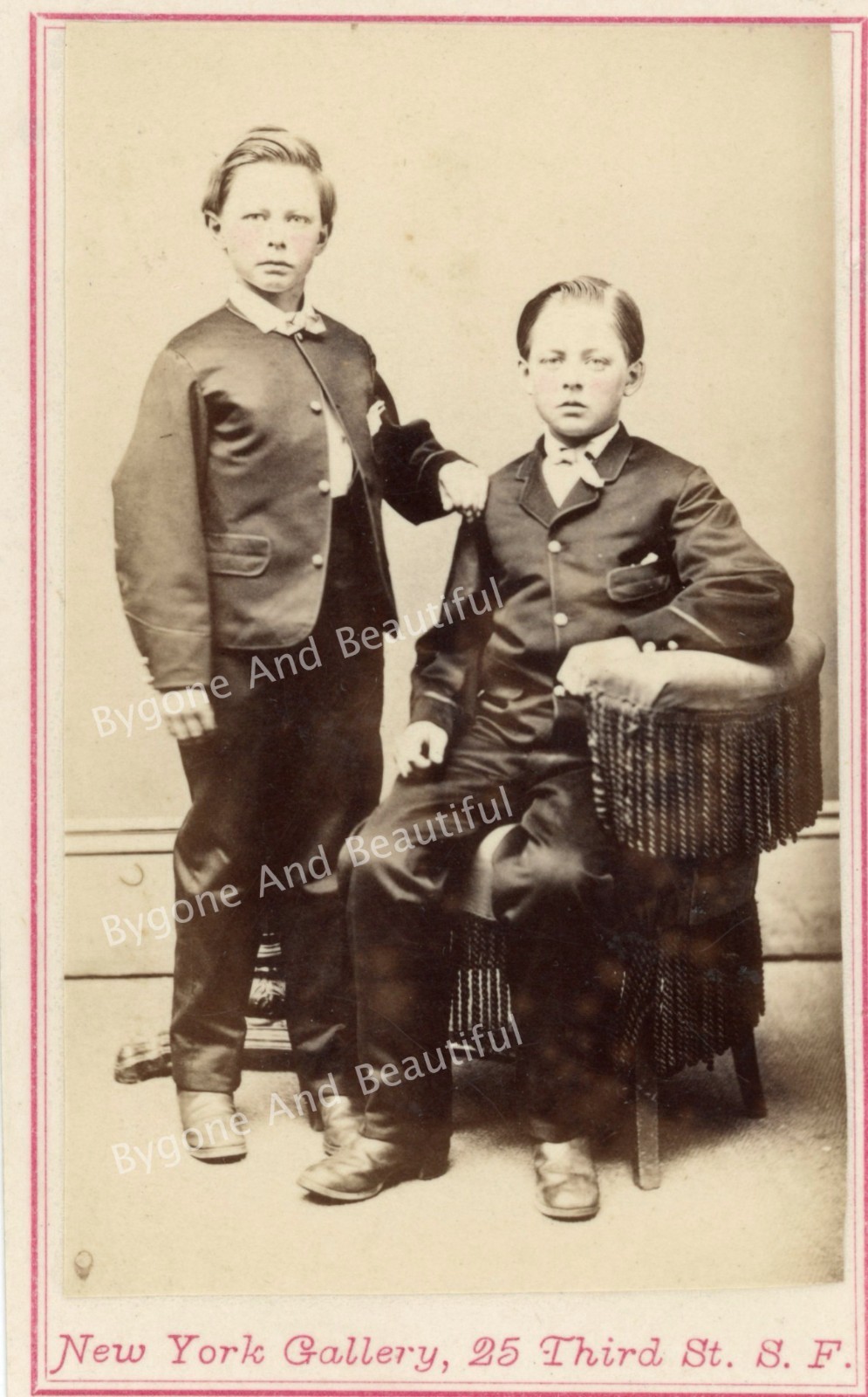 CDV Civil War Brothers Boys San Francisco CA Albumen Photo