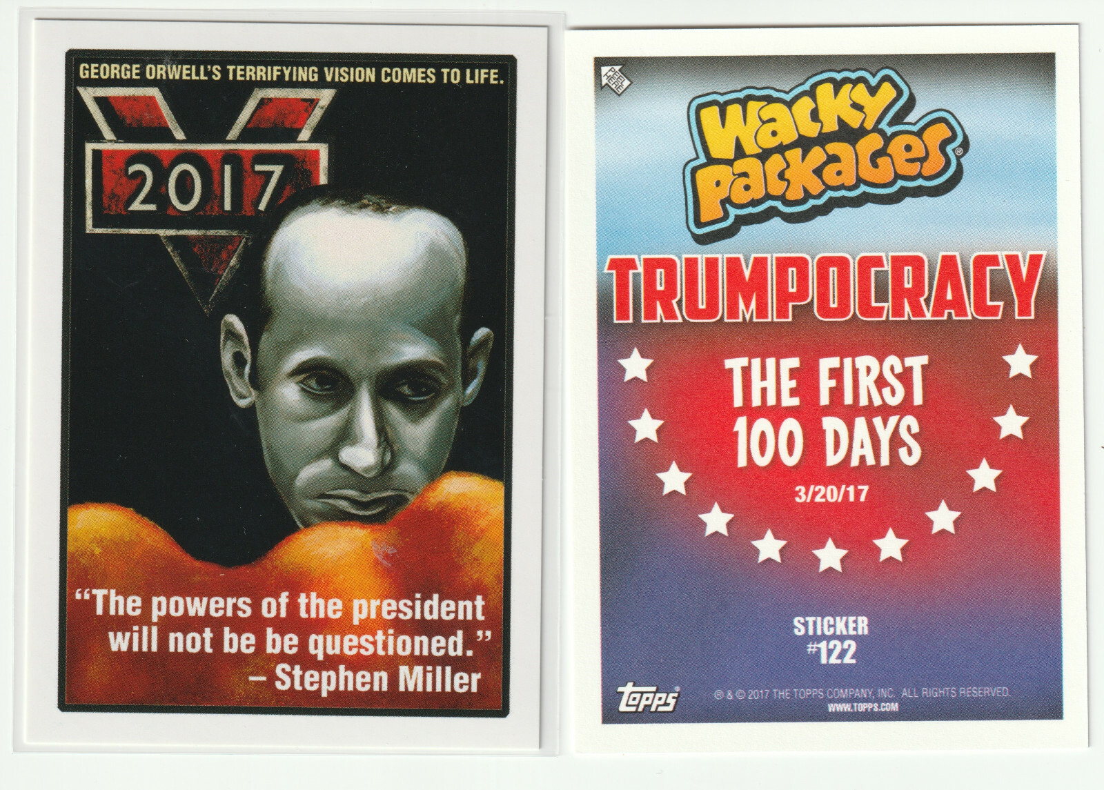 Garbage Pail Kids GPK\'s Trumpocracy First 100 Days #122 V 2017 Garbage Pail Kids GPK\'s Trumpocracy First 100 Days #122 V 2017