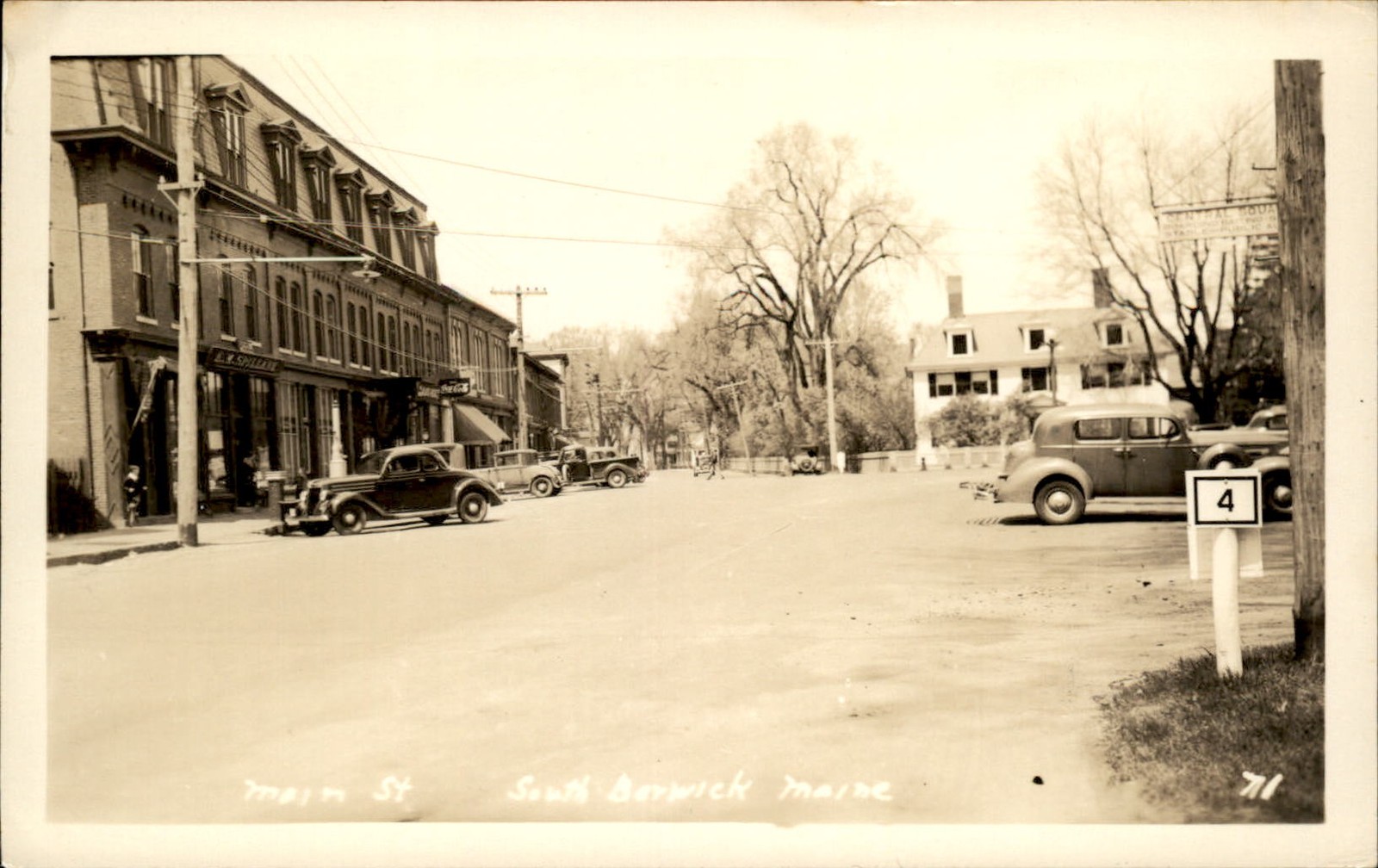 South Berwick Maine ME Main Street c1940s Real Photo Vintage Postcard