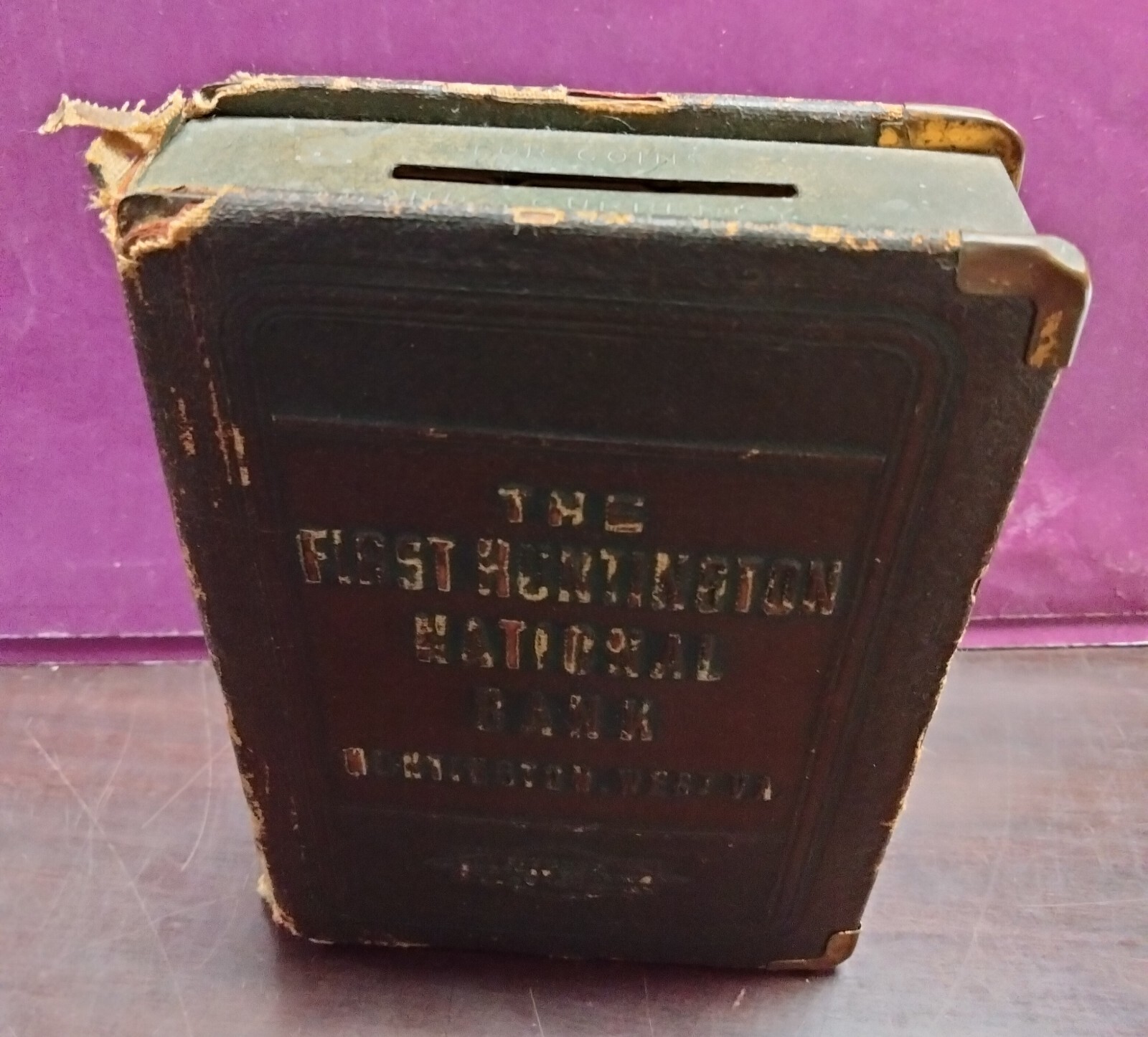 RARE ANTIQUE BOOK BANK The First Huntington National Bank West Virginia (NO KEY)
