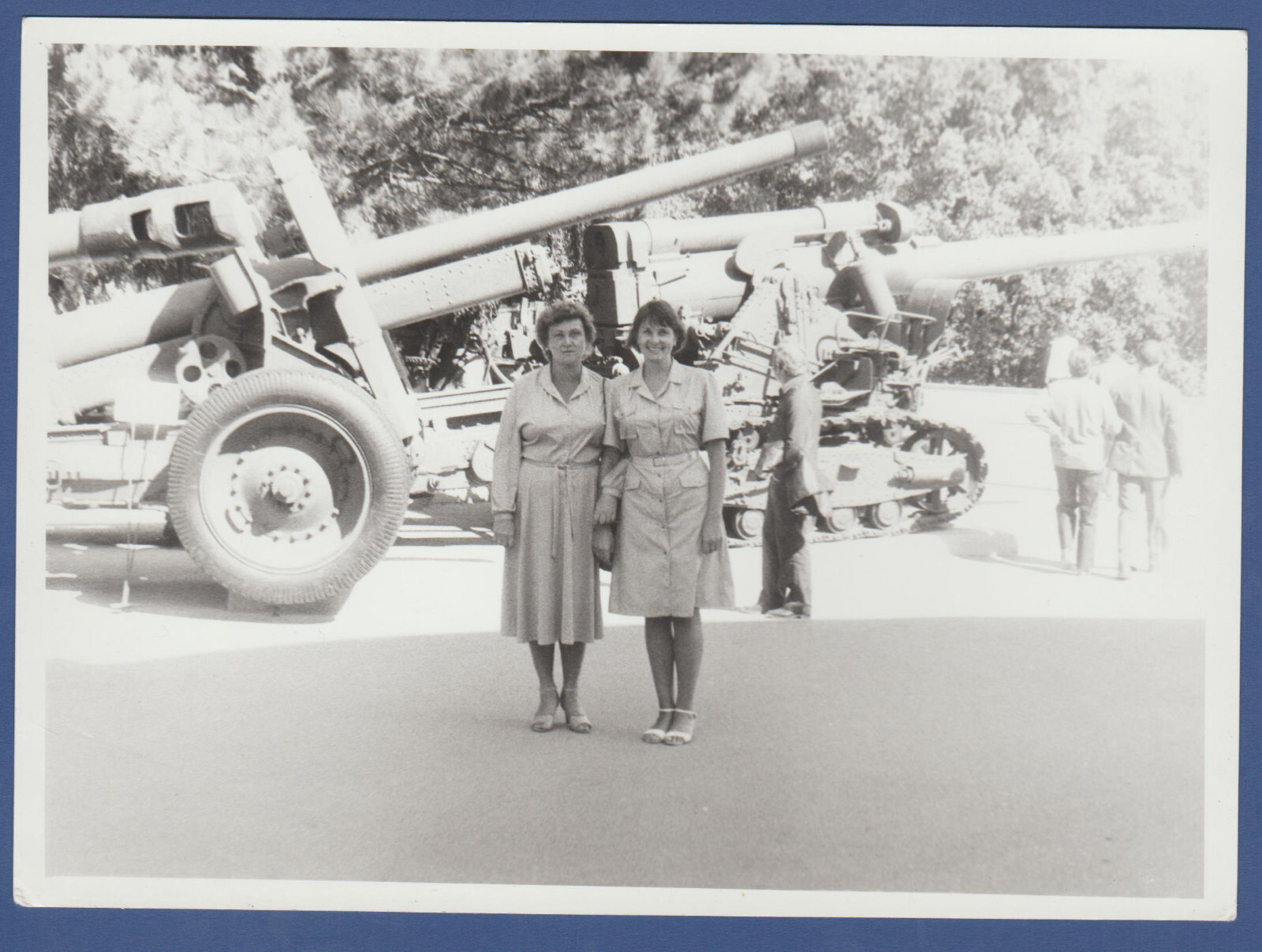 Beautiful Women near military equipment Soviet Vintage Photo USSR