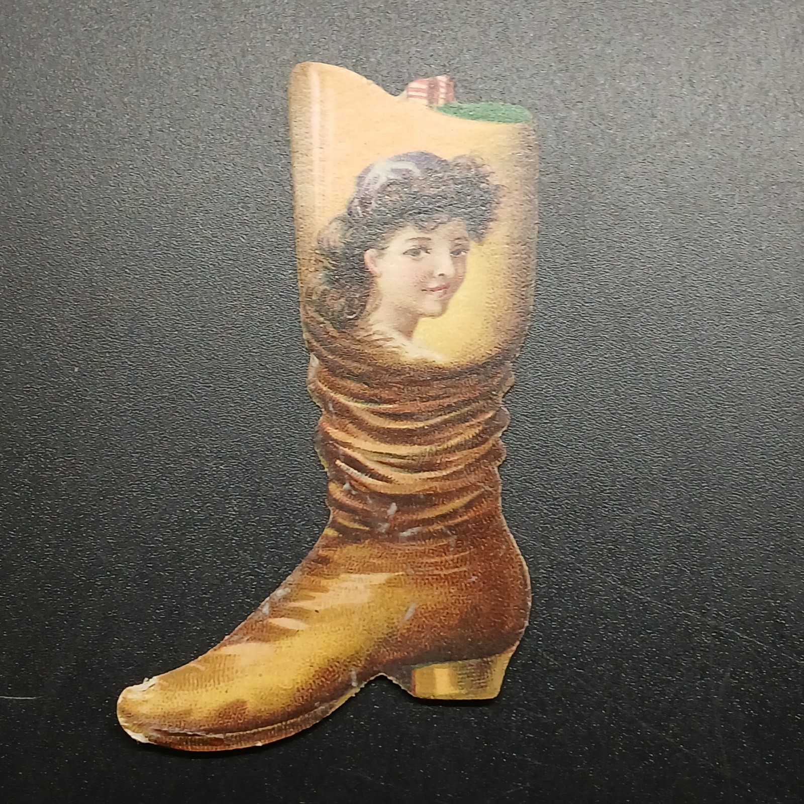 1880s Kinney Bros. N228 Antique Boot Victorian Diecut Tobacco Cigarette Card 1880s Kinney Bros. N228 Antique Boot Victorian Diecut Tobacco Cigarette Card