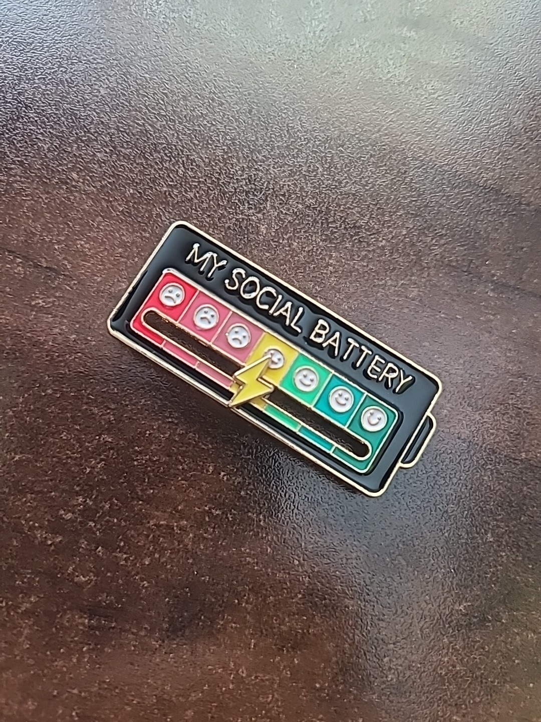 My Social Battery Pin, Fun Enamel Emotional Pin Mental Health Gifts