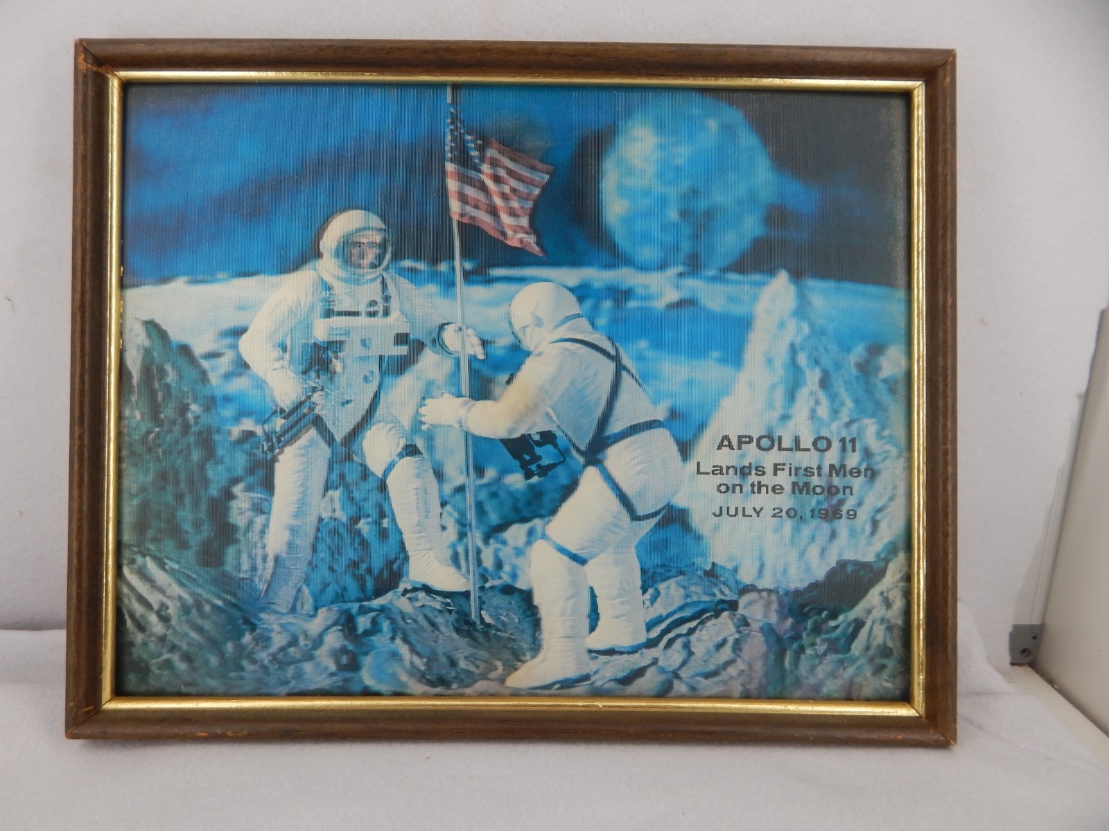 Vintage 1969 Vari-Vue G-60 Apollo 11 Moon Landing 3D Lenticular Framed Picture
