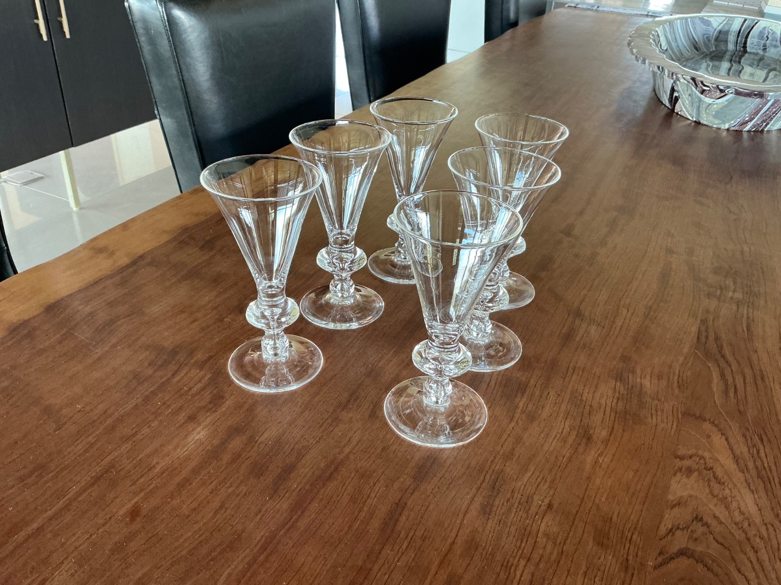 Set of 6 Steuben trumpet shaped red wine goblets, style 7737 Set of 6 Steuben trumpet shaped red wine goblets, style 7737