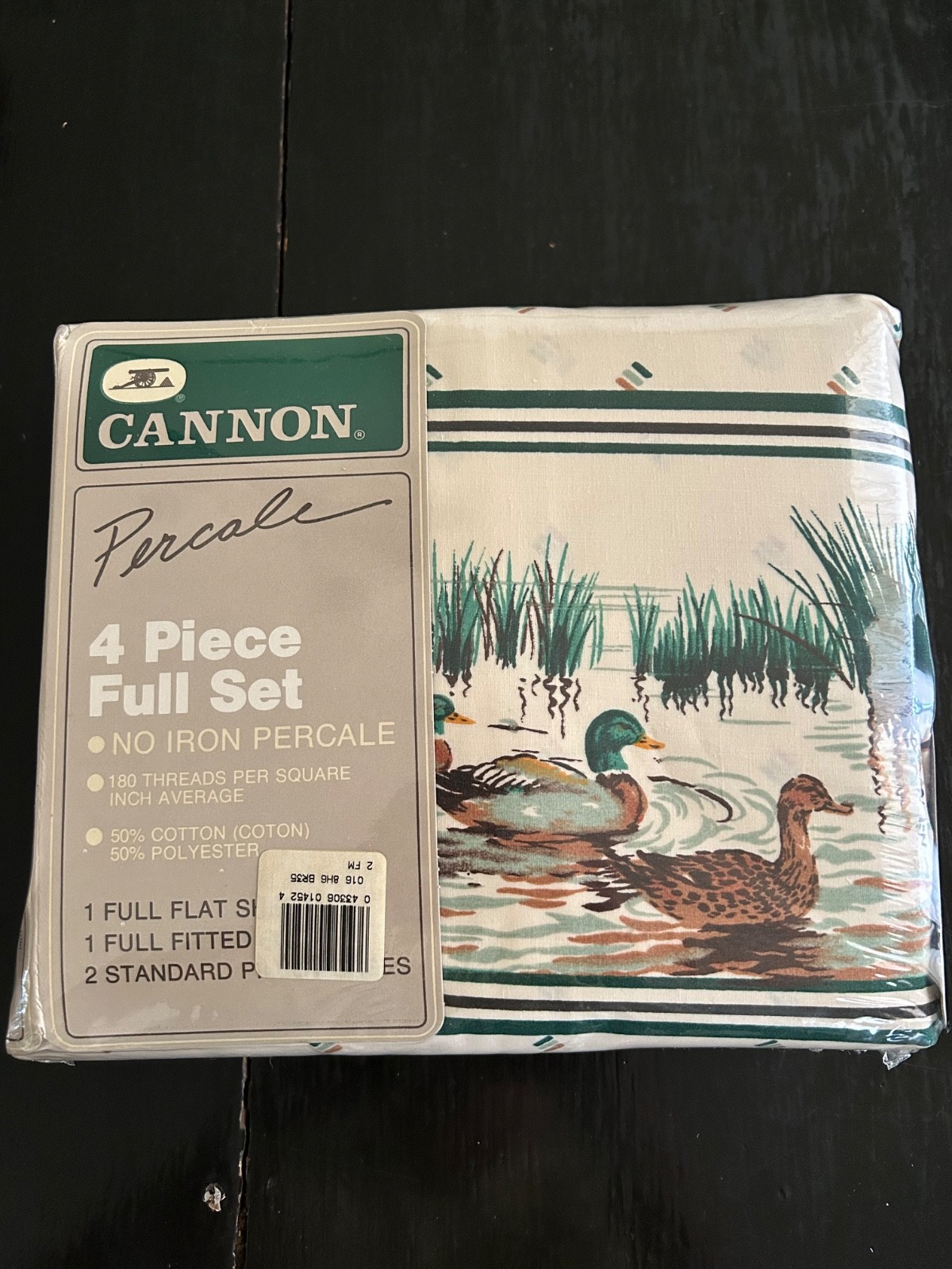 Vintage RARE 4 Pc Full Set USA Hunters Decoy Mallard Ducks Sheets Cannon Percale