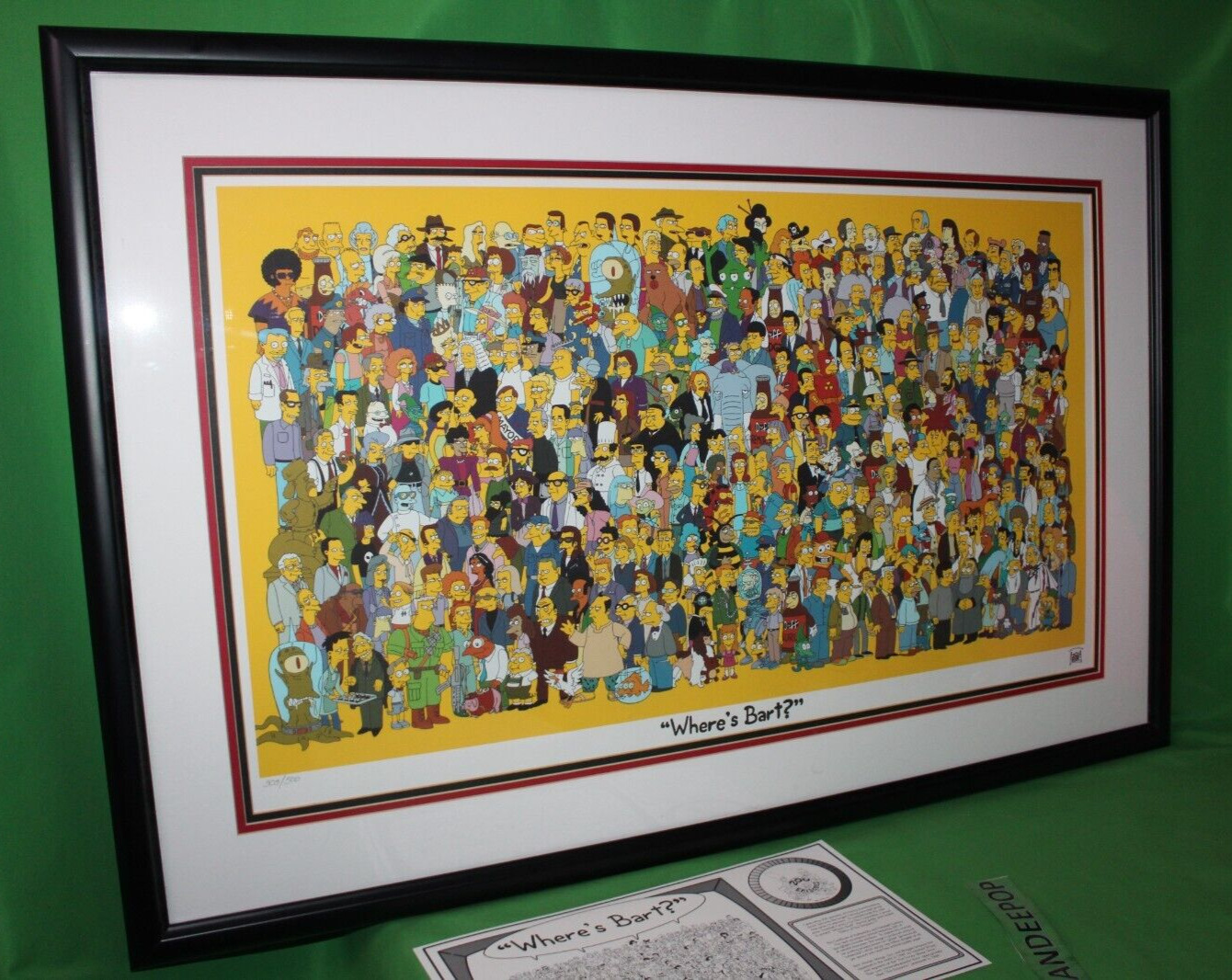 The Simpsons Where's Bart? Giclee Framed Art Limited Ed 303/500 200 Episode Fox