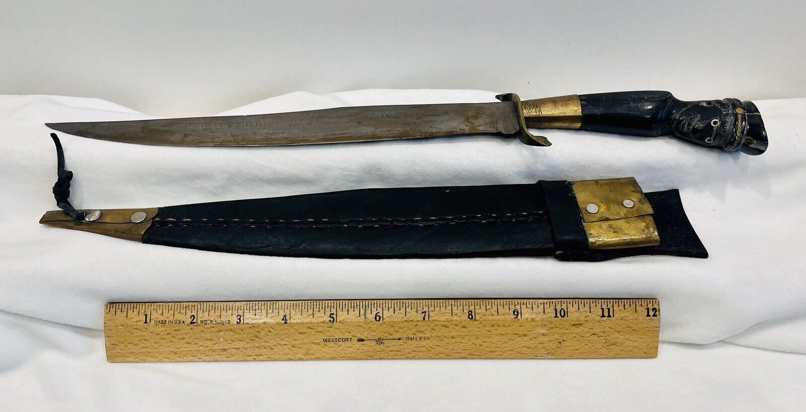 Vintage Ilocano Knife Sinan Kapitan Gen Antonio Luna hand crafted; Brass; Unique